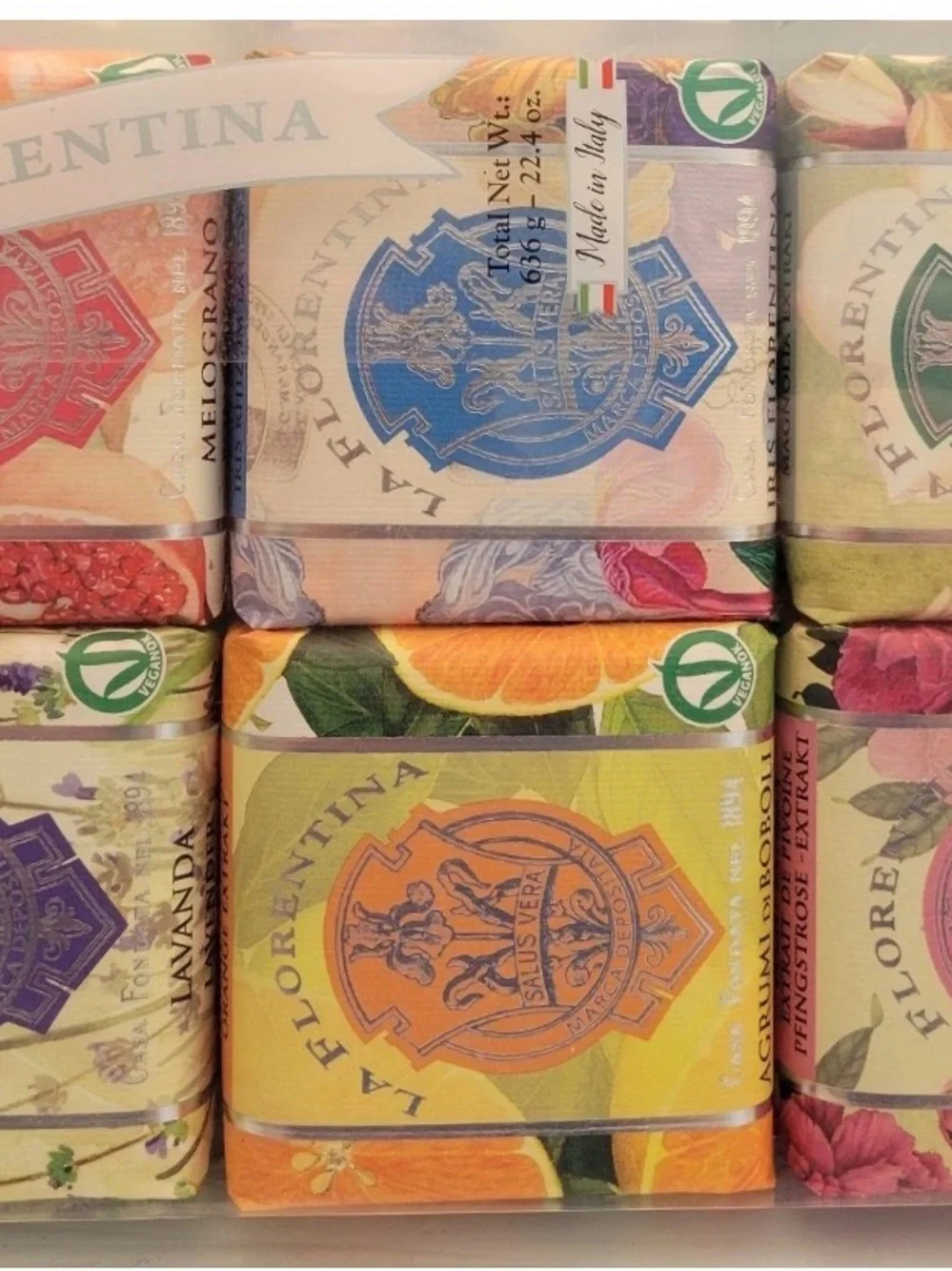 La Florentina Luxury Italian Soap Collection Gift Set 6 x 3.7 Oz Bars Lavender